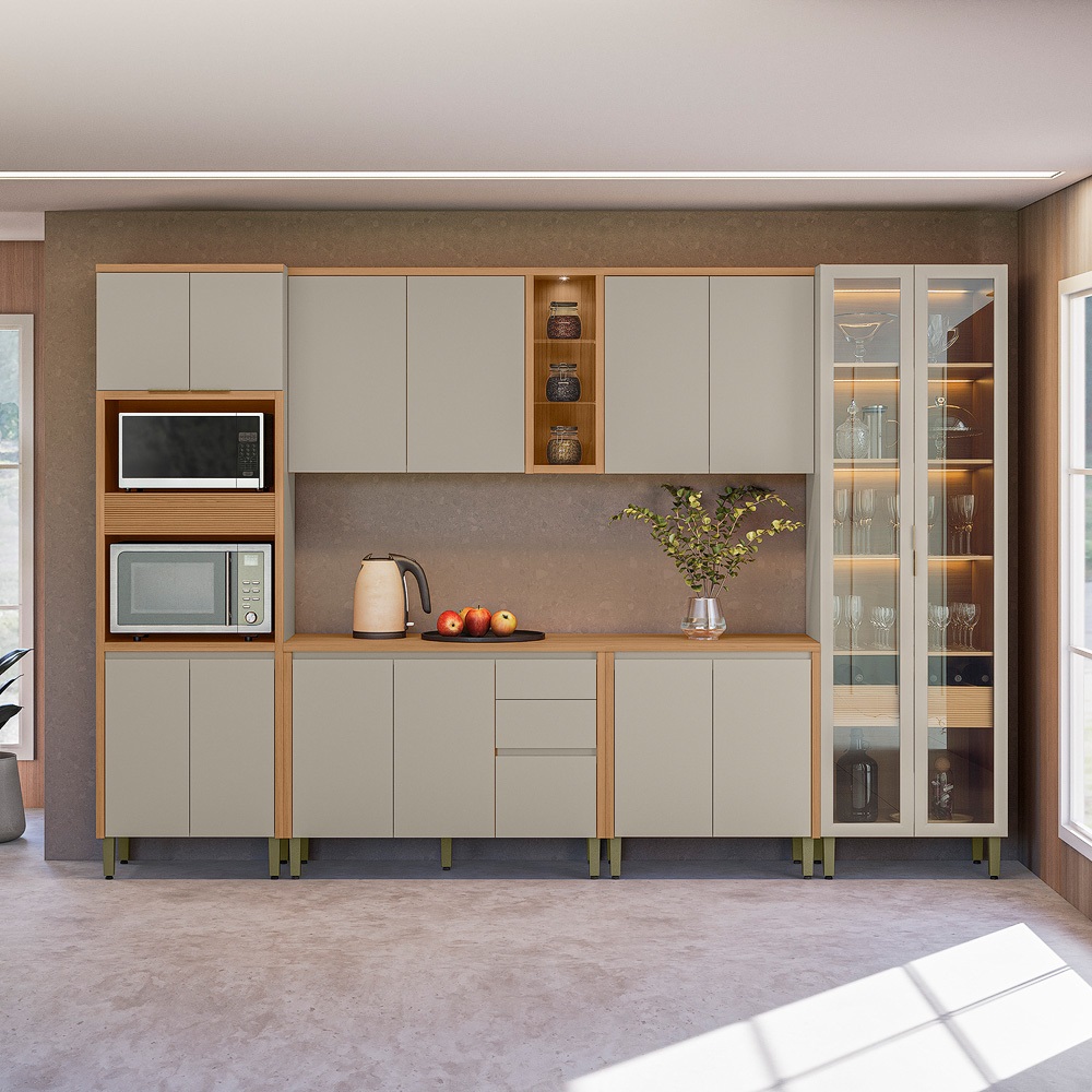 COZINHA MODULADA LINEA ALLURE 3,40M 6 PEÇ...
