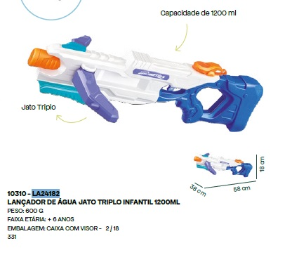 BRINQUEDO LANCADOR DE AGUA ZIPPY JATO TRI...