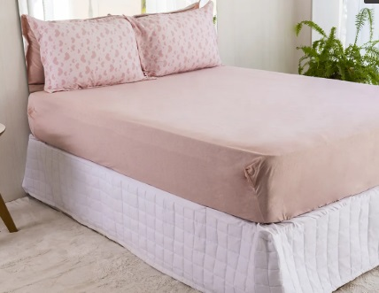 LENCOL BELLA MALHA QUEEN MAYA C/ROSE 3PÇ ...