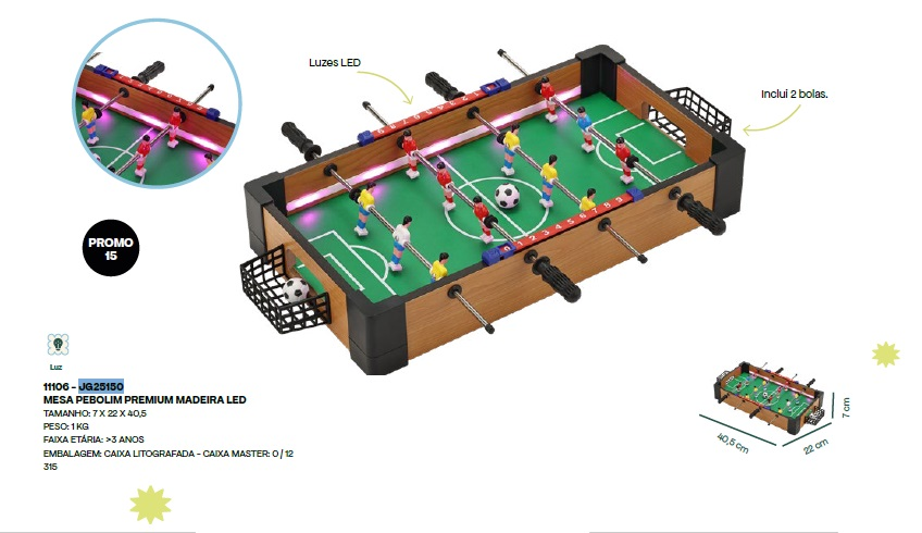 MESA DE PEBOLIM ZIPPY MAD LED JG25150