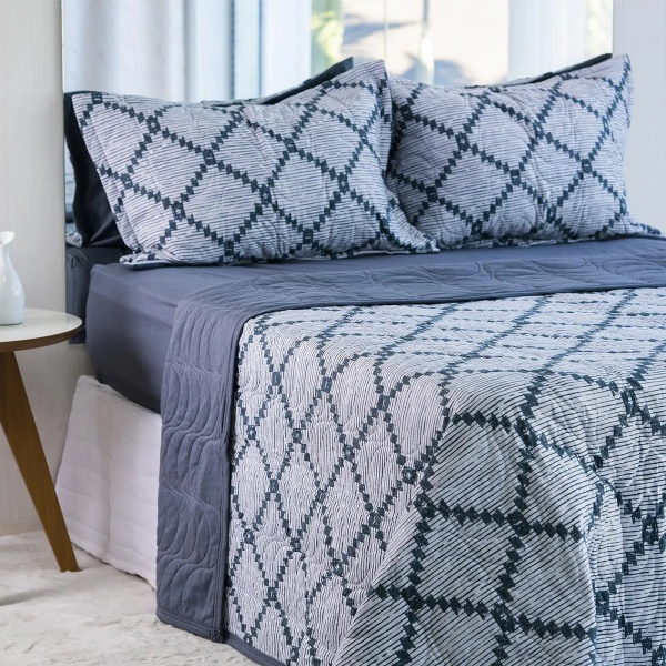 COBRE LEITO BELLA MALHA QUEEN PEDRO 3PÇ