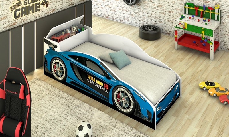 CAMA SOLTEIRO VITAMOV CARRO C/BAU BRANCO 