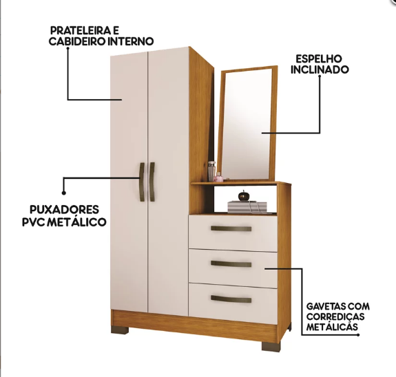 COMODA NOTAVEL NT5165 1,08M FREIJO/OFFW*