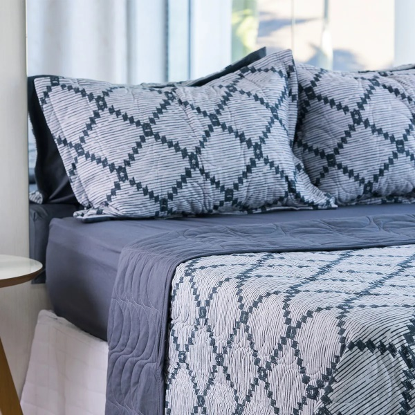 COBRE LEITO BELLA MALHA CASAL PEDRO 3PÇ