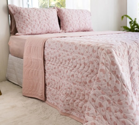 COBRE LEITO BELLA MALHA CASAL MAYA C/ROSE...