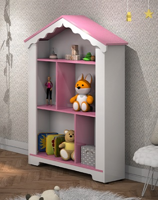 ESTANTE INFANTIL VITAMOV MAGIA BRANCO/ROSA 